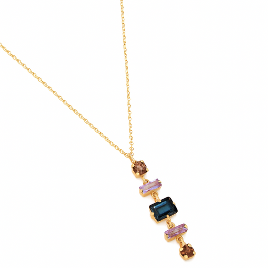 Colored Swarovski Drizzle Necklace