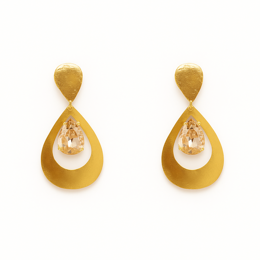 Medium Drop Stone Earrings