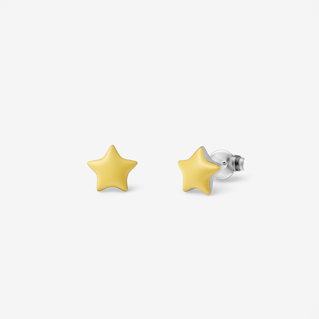 Yellow Emaille Star Earrings