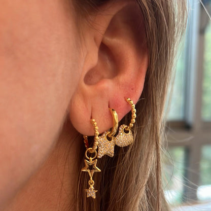 Bedazzled Star Hoops