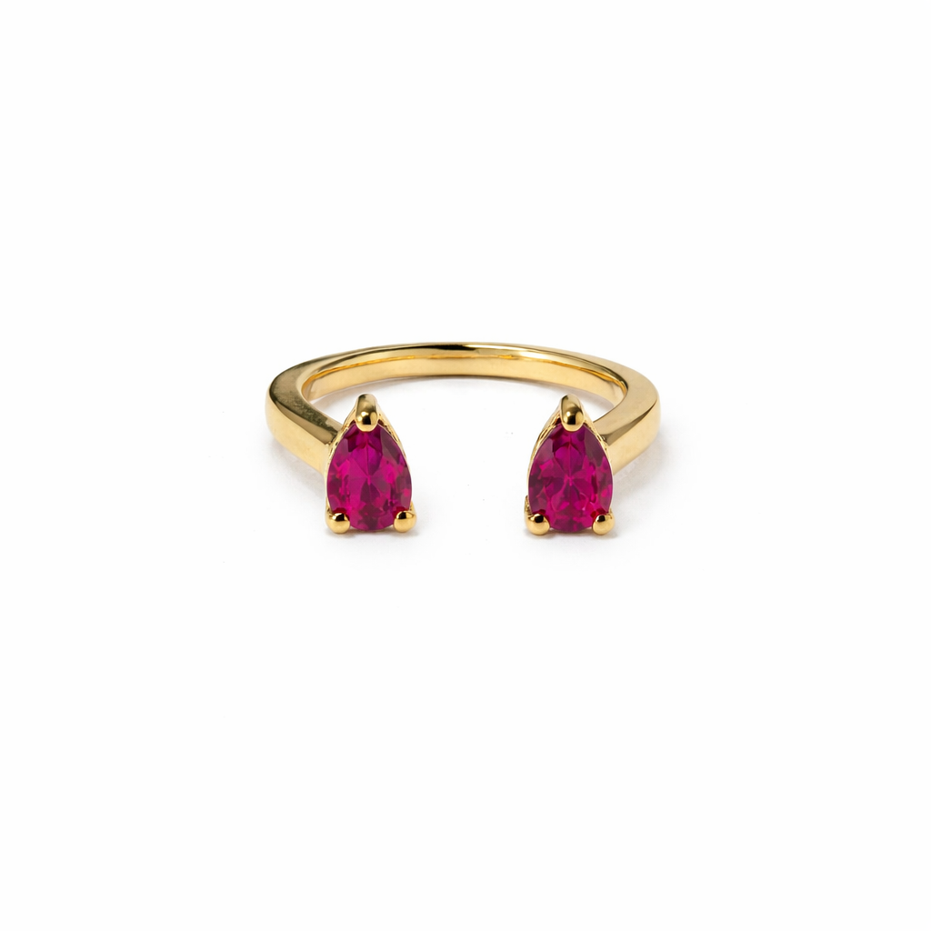 Pear Stone Pinky Ring