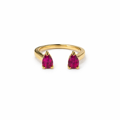 Pear Stone Pinky Ring