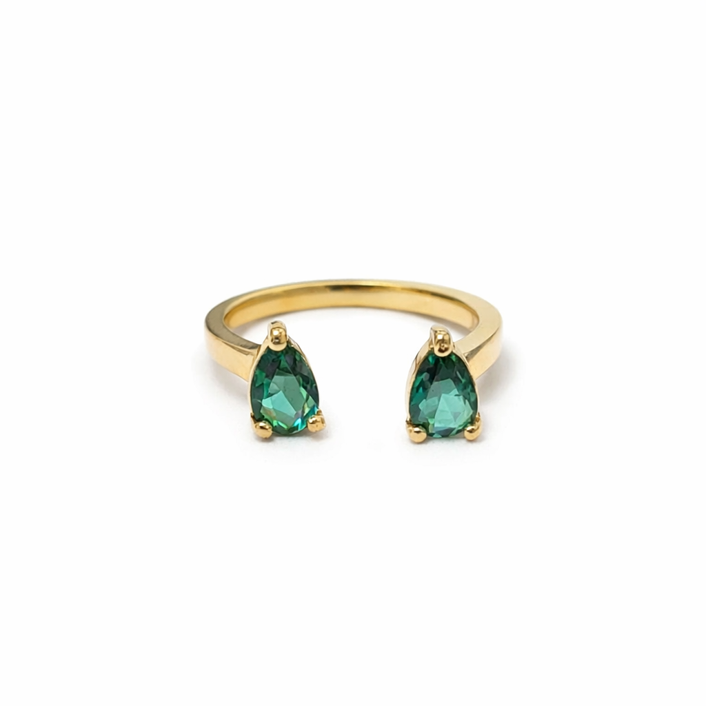 Pear Stone Pinky Ring