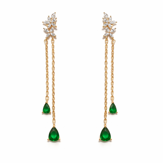 Ivy Earrings in Emerald