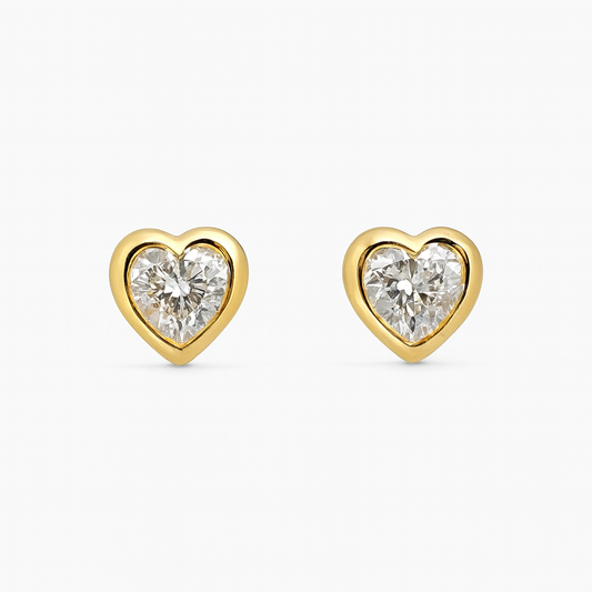Tiny Zircon Heart Earrings