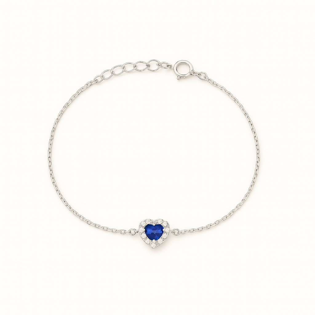 Simple Zircon Heart Bracelet In Silver