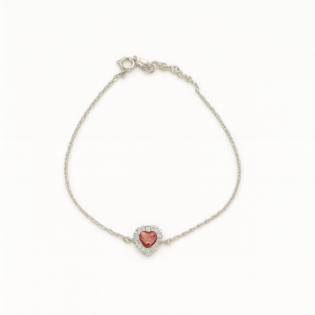 Simple Zircon Heart Bracelet In Silver