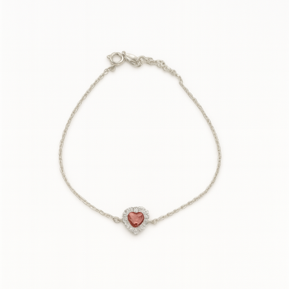 Simple Zircon Heart Bracelet In Silver
