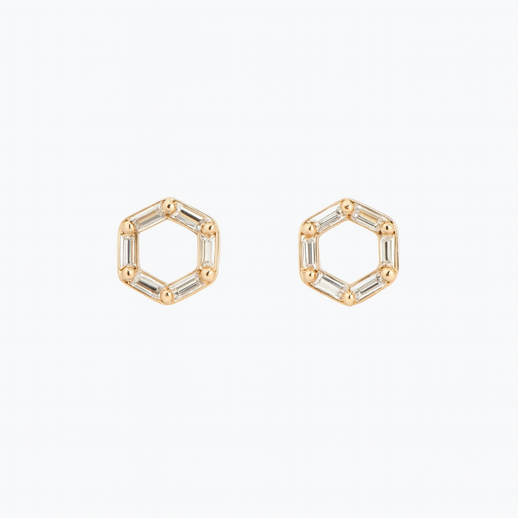 Small Hex Earrings