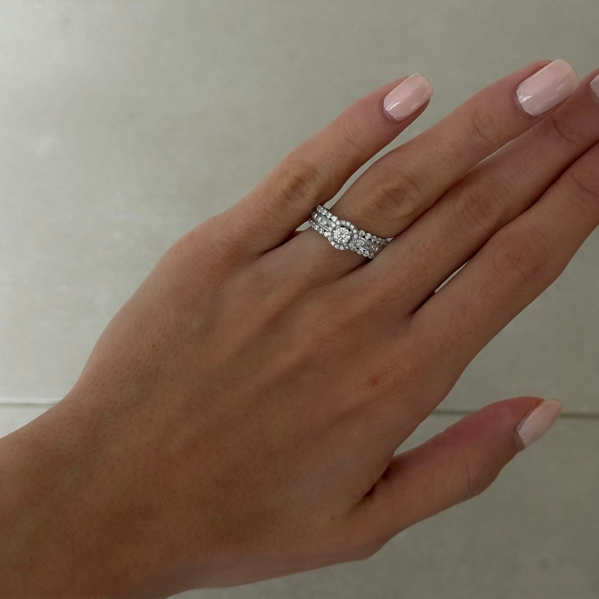 Double Band Solitaire Ring