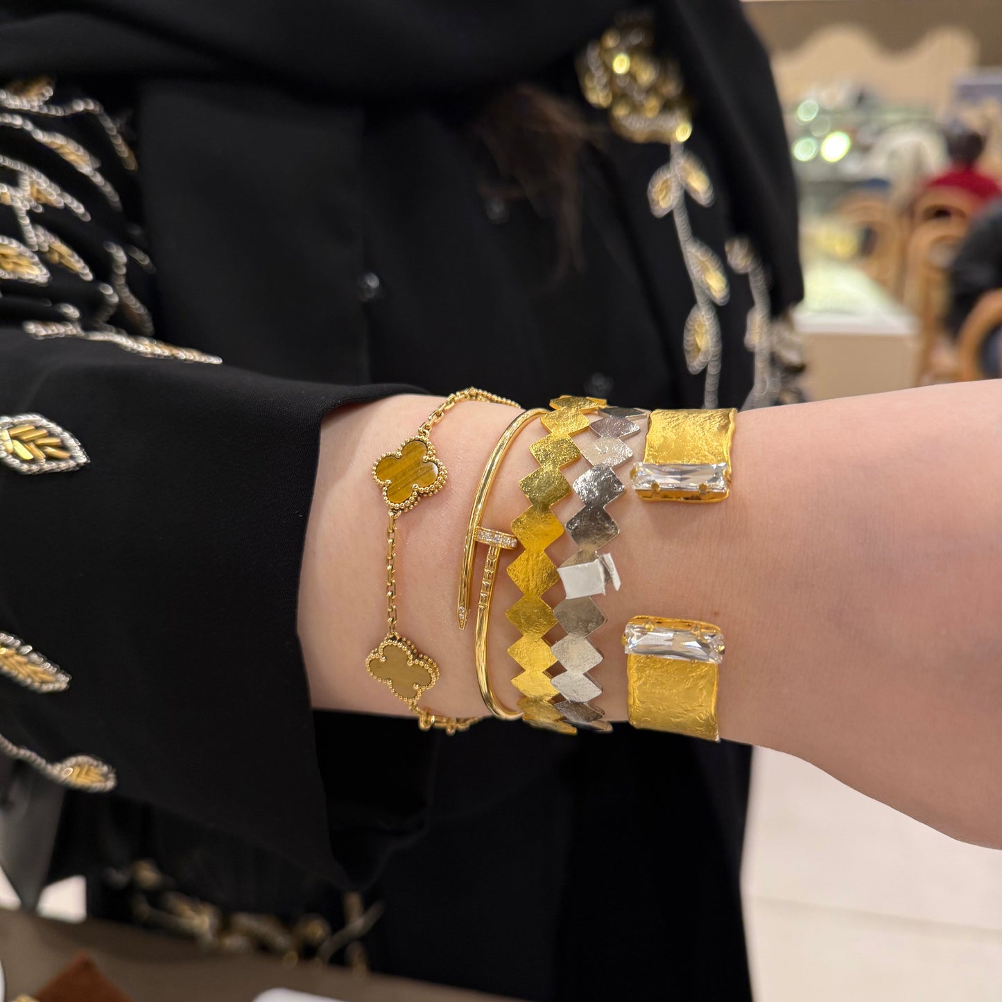 Chunky Rectangle Swarovski Bangle