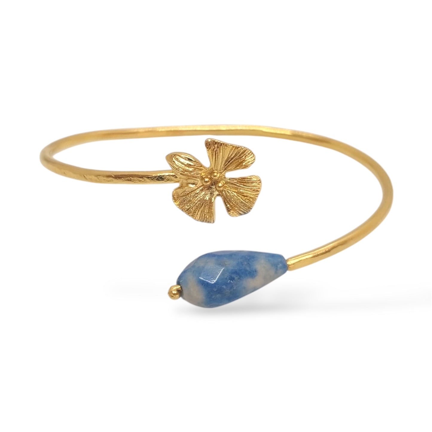Lilly Flower Stone Bangle