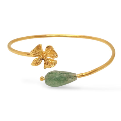Lilly Flower Stone Bangle