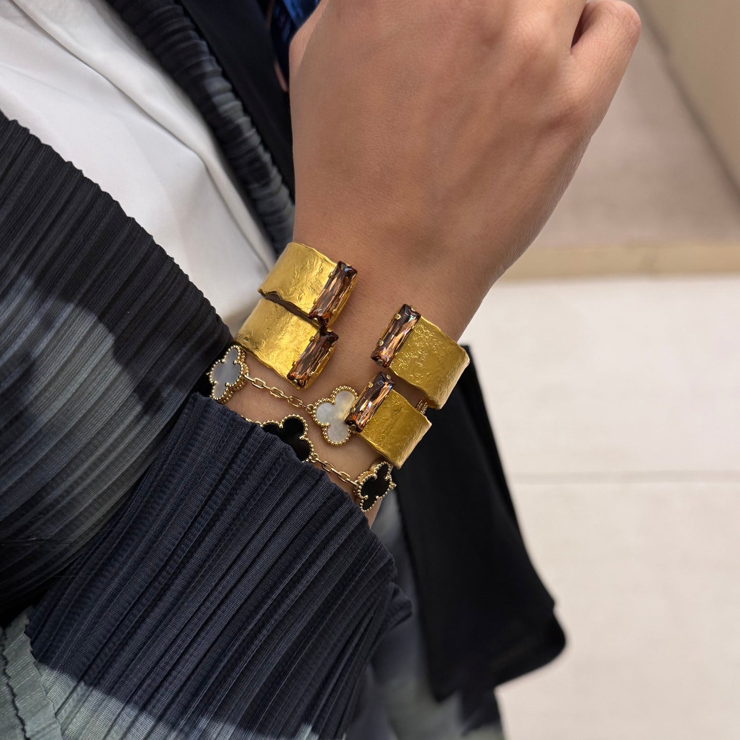 Chunky Rectangle Swarovski Bangle