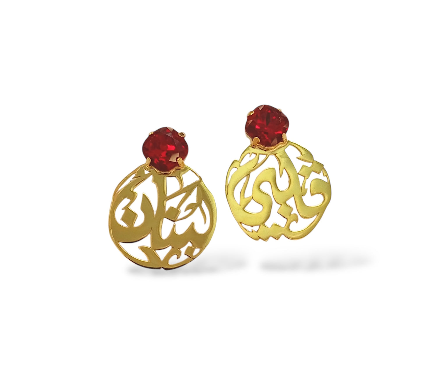 "قلبي لبنان"Calligraphy Swarovski  Earrings