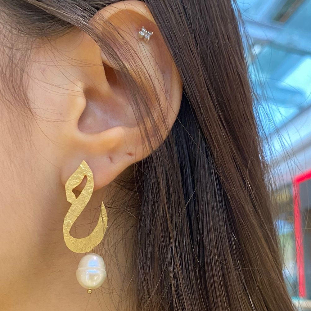 Pearl Letter Earrings