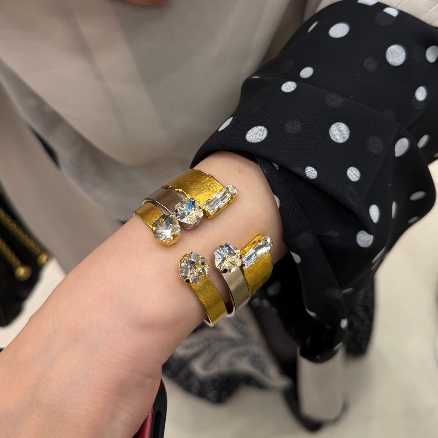 Chunky Rectangle Swarovski Bangle