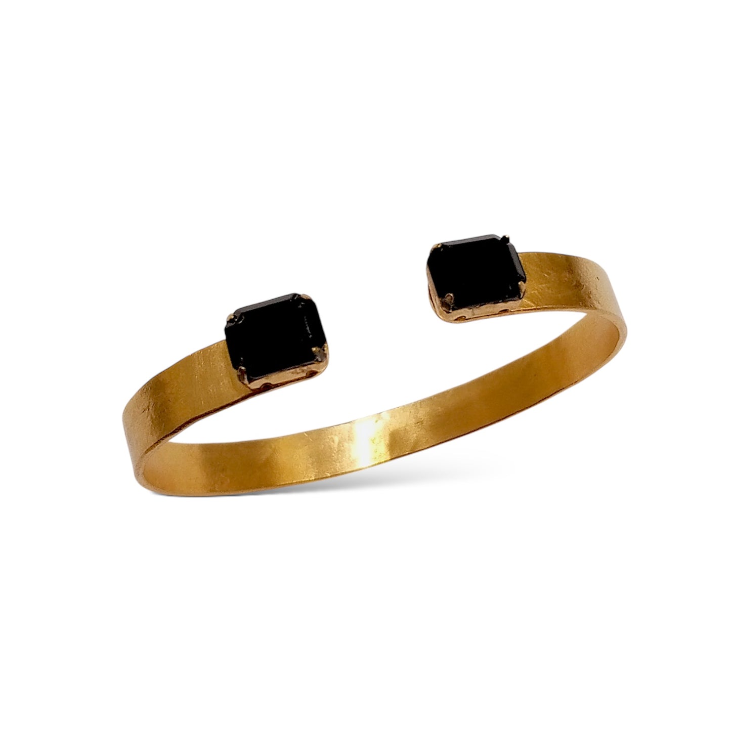 Big Rectangular Black Stone Bangle