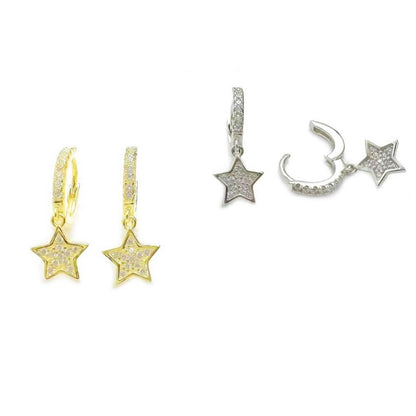 Star Charm Hoops