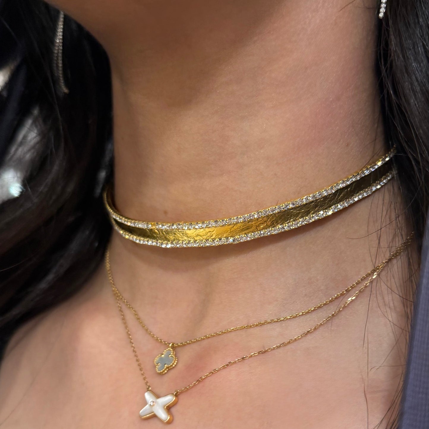 Thin Double-Sided Zircon Choker