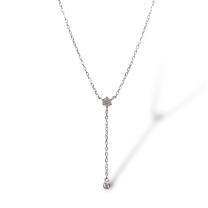 Double Zircon Y Shape Necklace