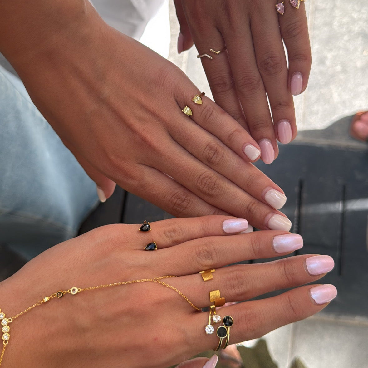 Pear Stone Pinky Ring