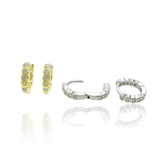 Dotted Zircon Hoops