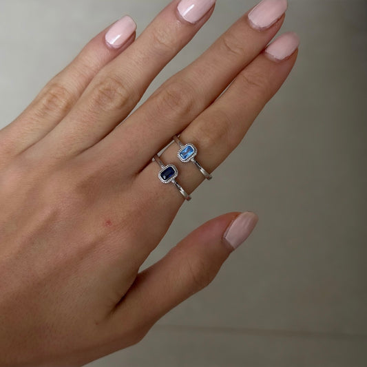 Rectangle Zircon Ring