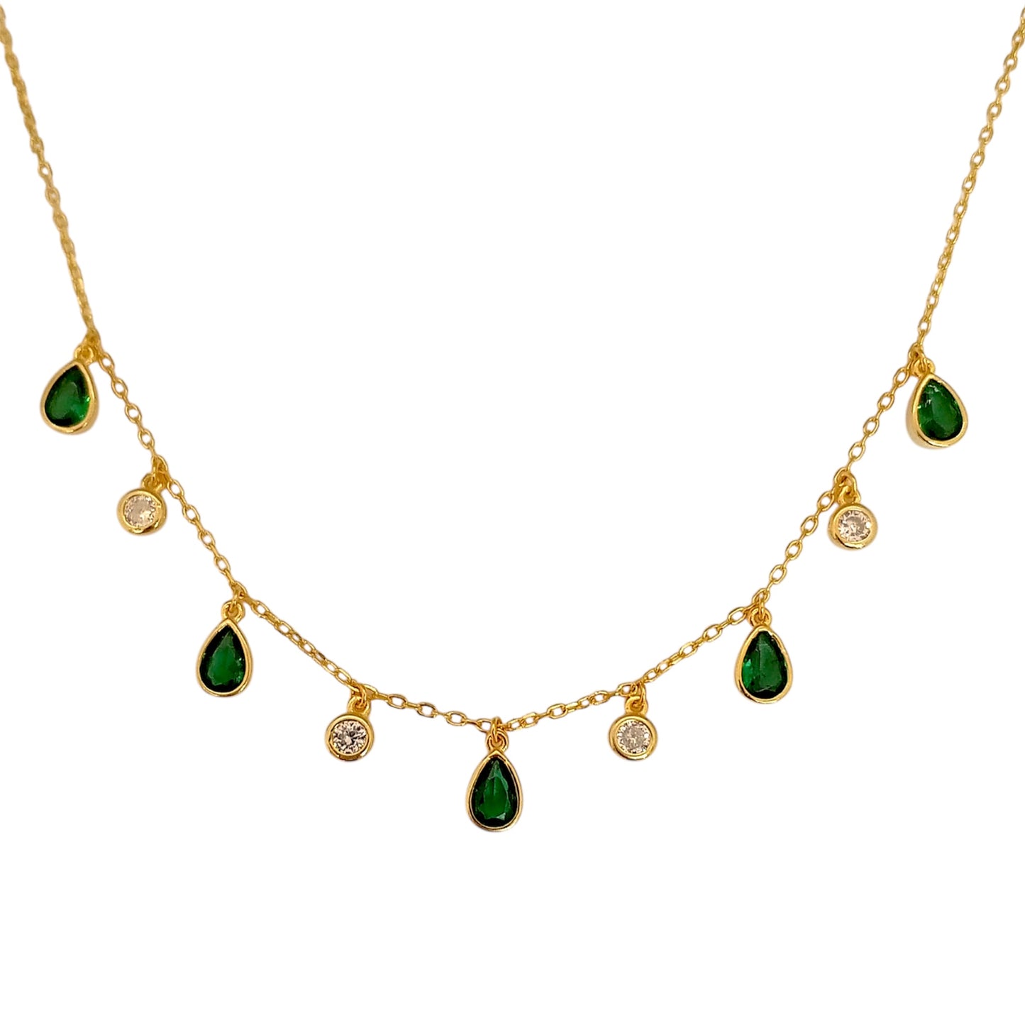 Green Droplets Necklace