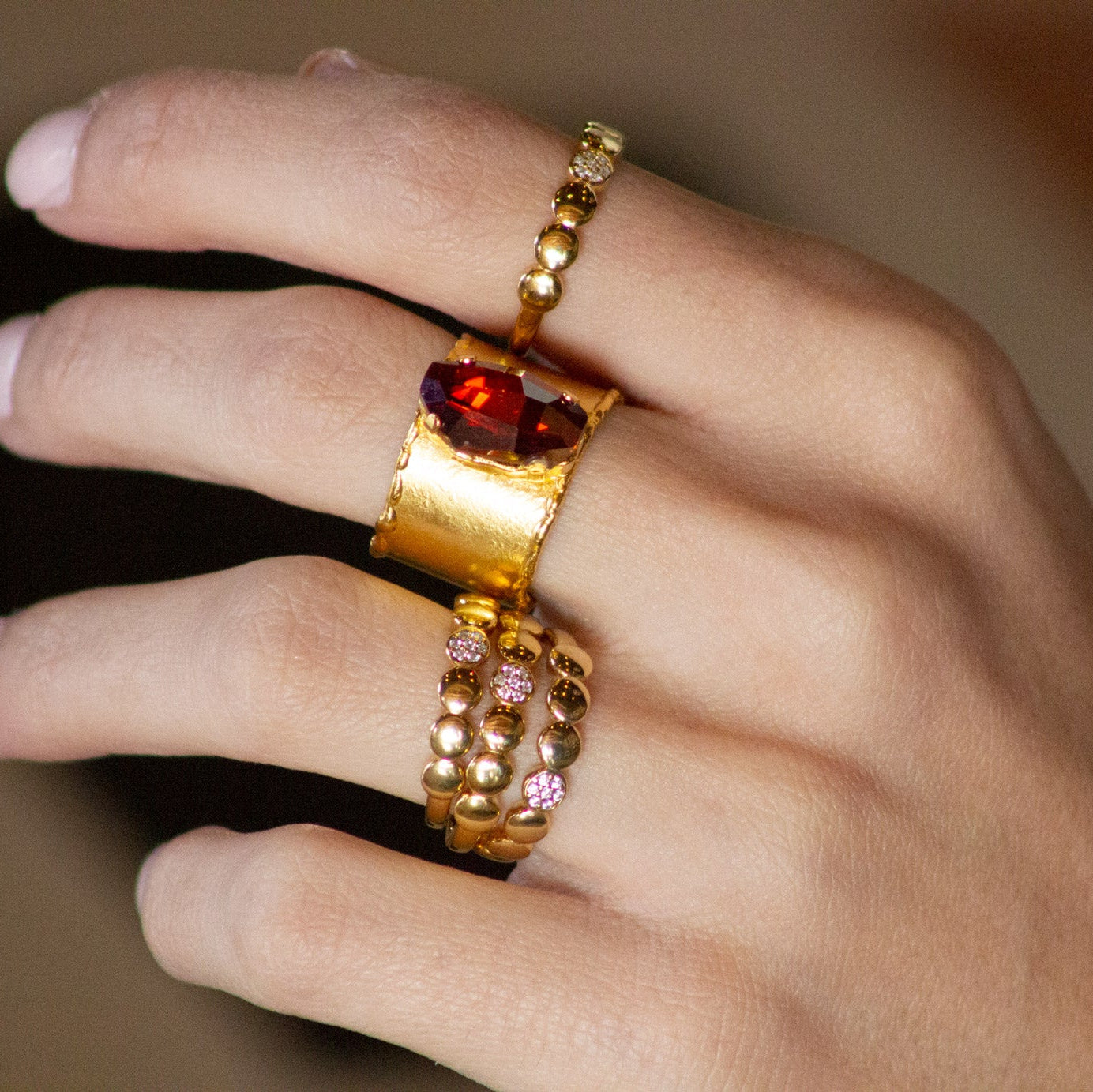 Bubble Plain Zircon Ring