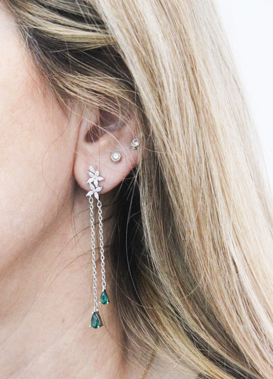 Ivy Earrings in Emerald