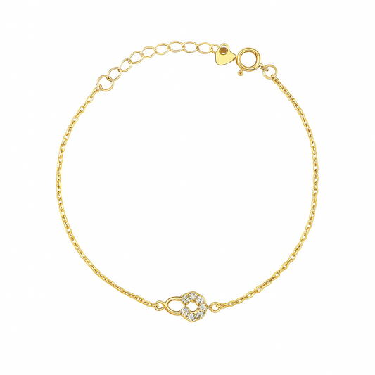 Heart Lock with Zircon Bracelet
