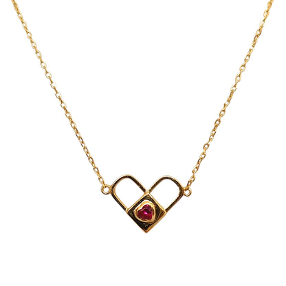 Locked Heart Double-Sided Necklace