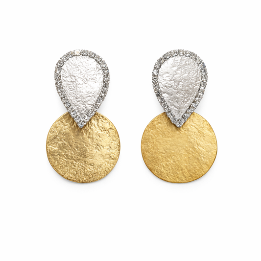 Mix Tear & Round Earrings
