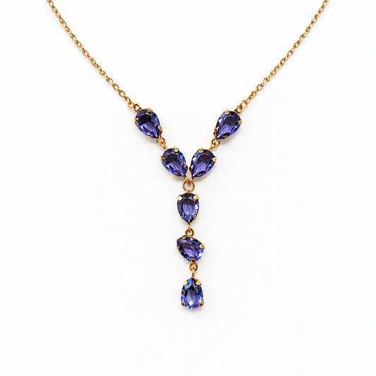 Purple Swarovski Teardrop Necklace