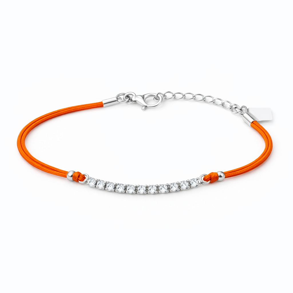Orange Thread Tennis Bracelet