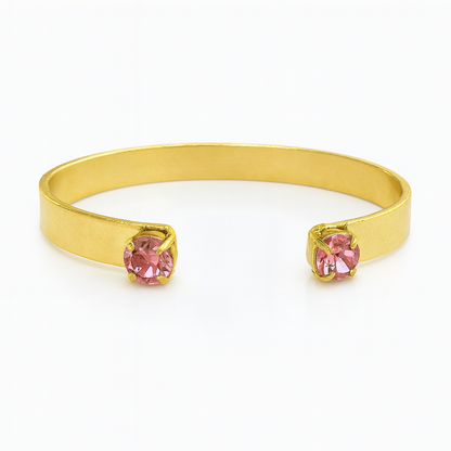 Round Pink Swarovski Stone Bangle