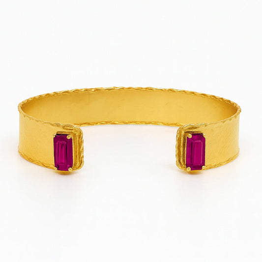 Fuschia Swarovski Rectangle Bangle
