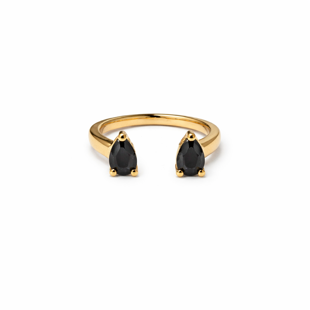 Pear Stone Pinky Ring