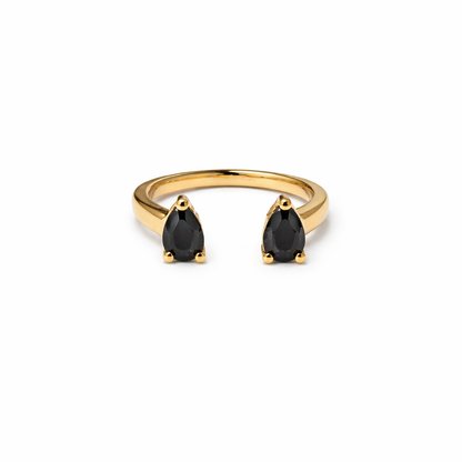 Pear Stone Pinky Ring
