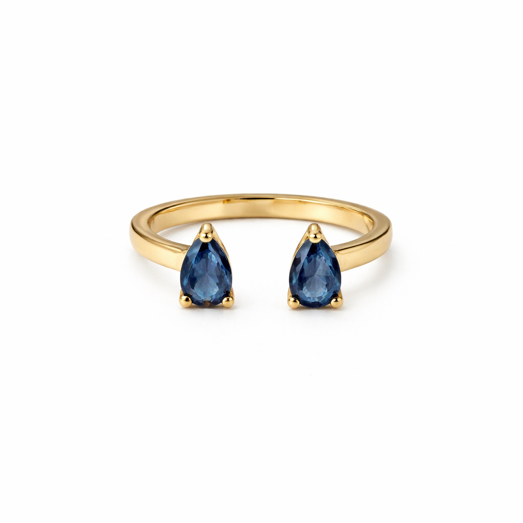 Pear Stone Pinky Ring