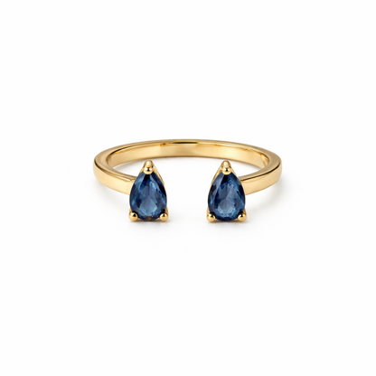 Pear Stone Pinky Ring