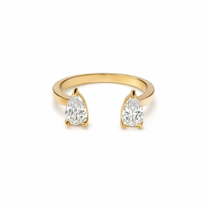 Pear Stone Pinky Ring
