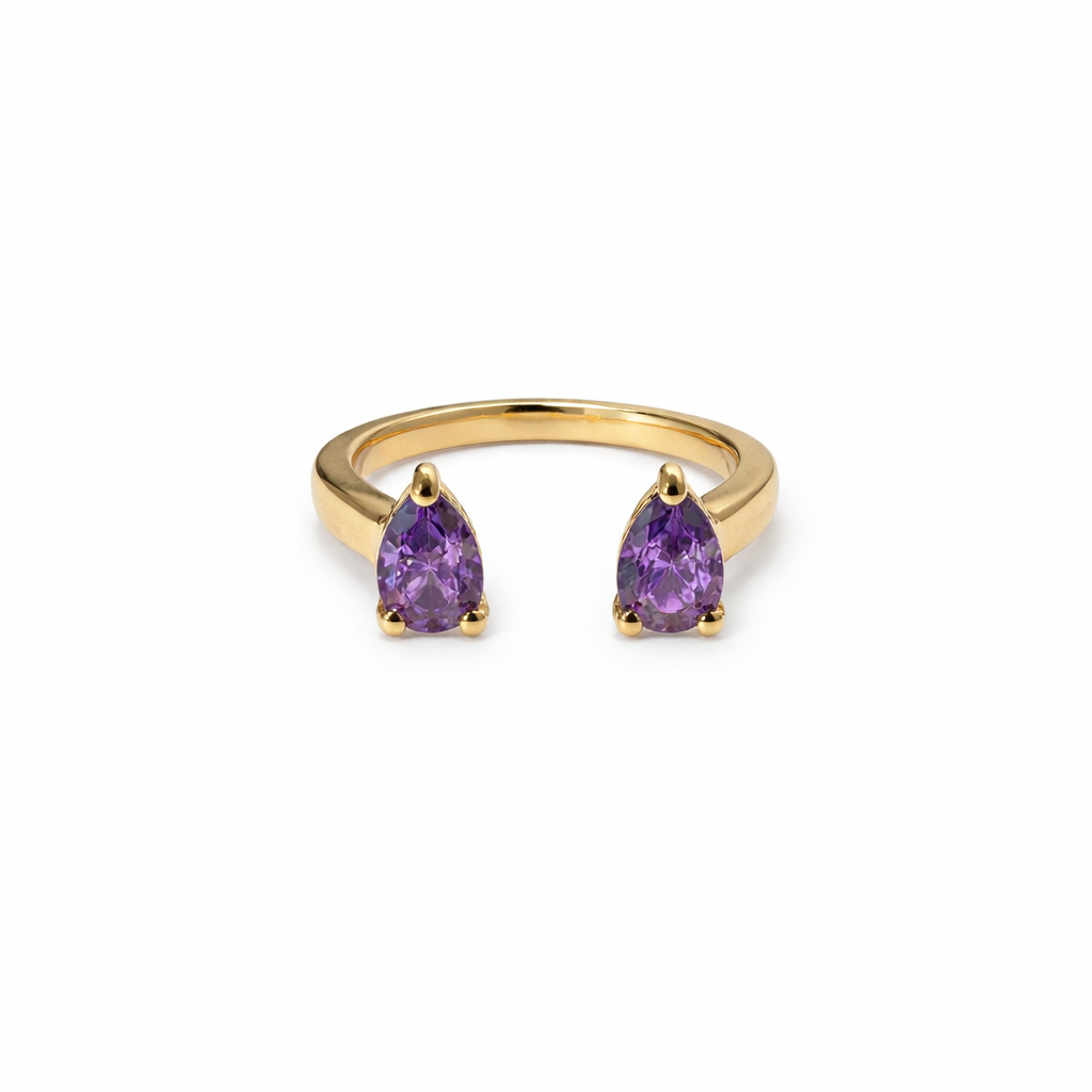 Pear Stone Pinky Ring