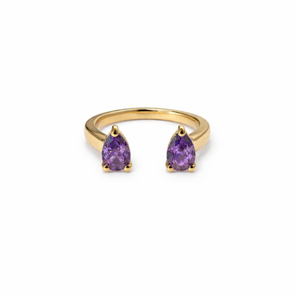 Pear Stone Pinky Ring
