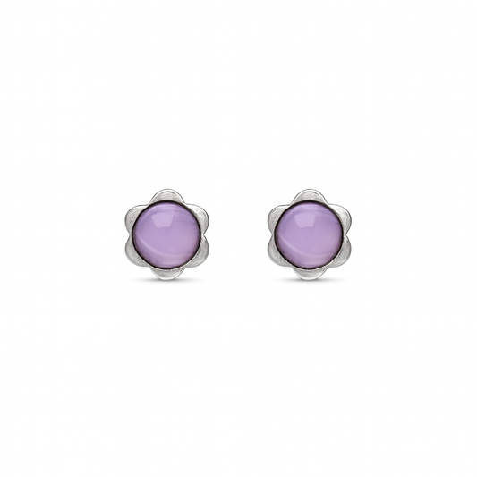 Small Purple Flower Earrings