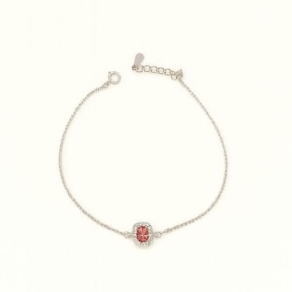 Simple Zircon Rectangle Bracelet In Silver