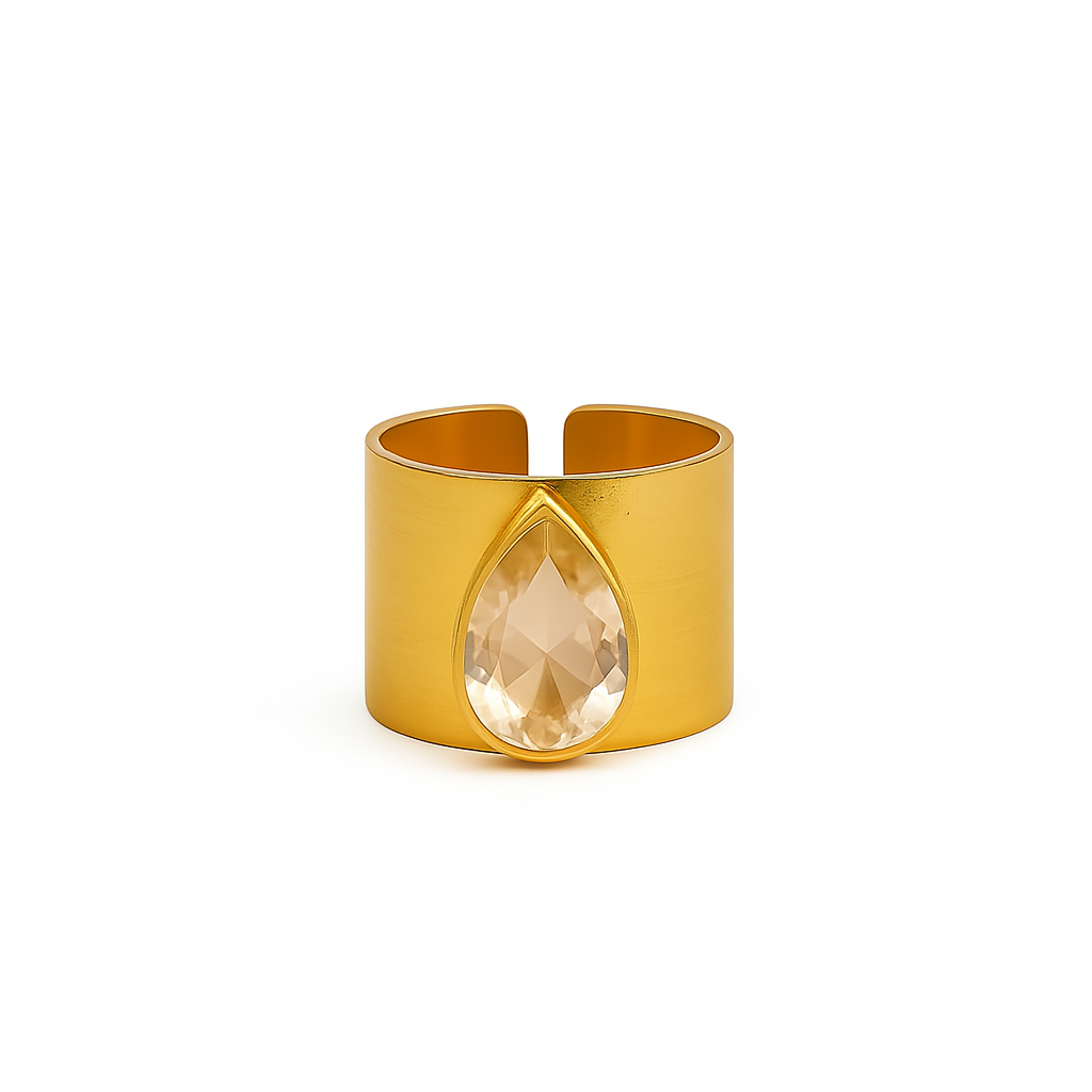 Chunky Teardrop Swarovski Ring