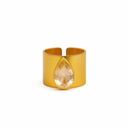 Chunky Teardrop Swarovski Ring