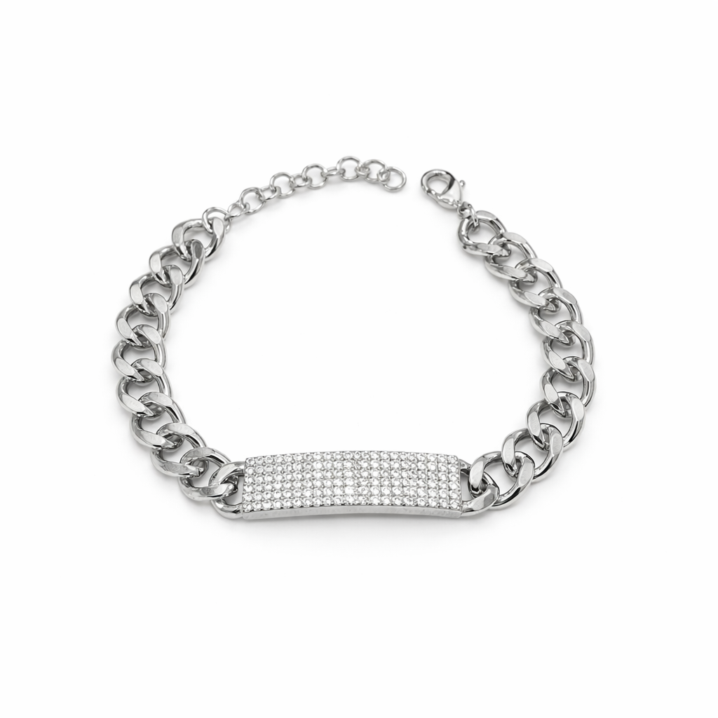 Thick Zircon Plaque Bracelet